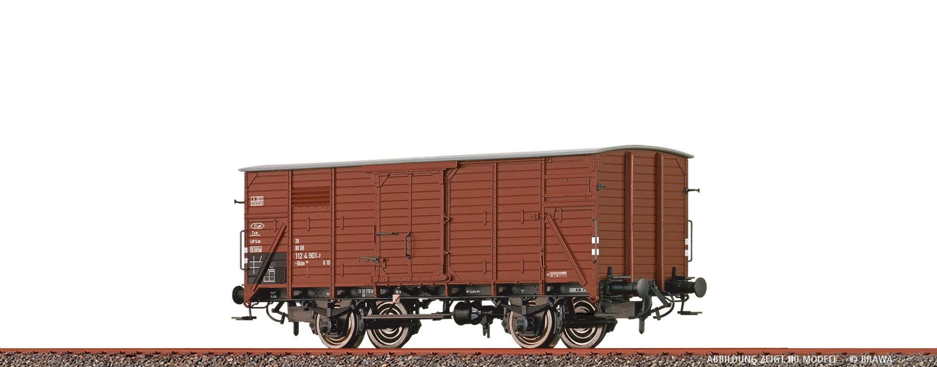 Brawa 67495 - Gedeckter Güterwagen Gklm191, DB, Ep.IV