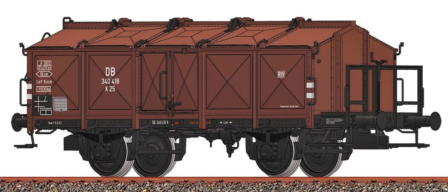 Brawa 50540-A25 - Klappdeckelwagen K 25, DB, Ep.III