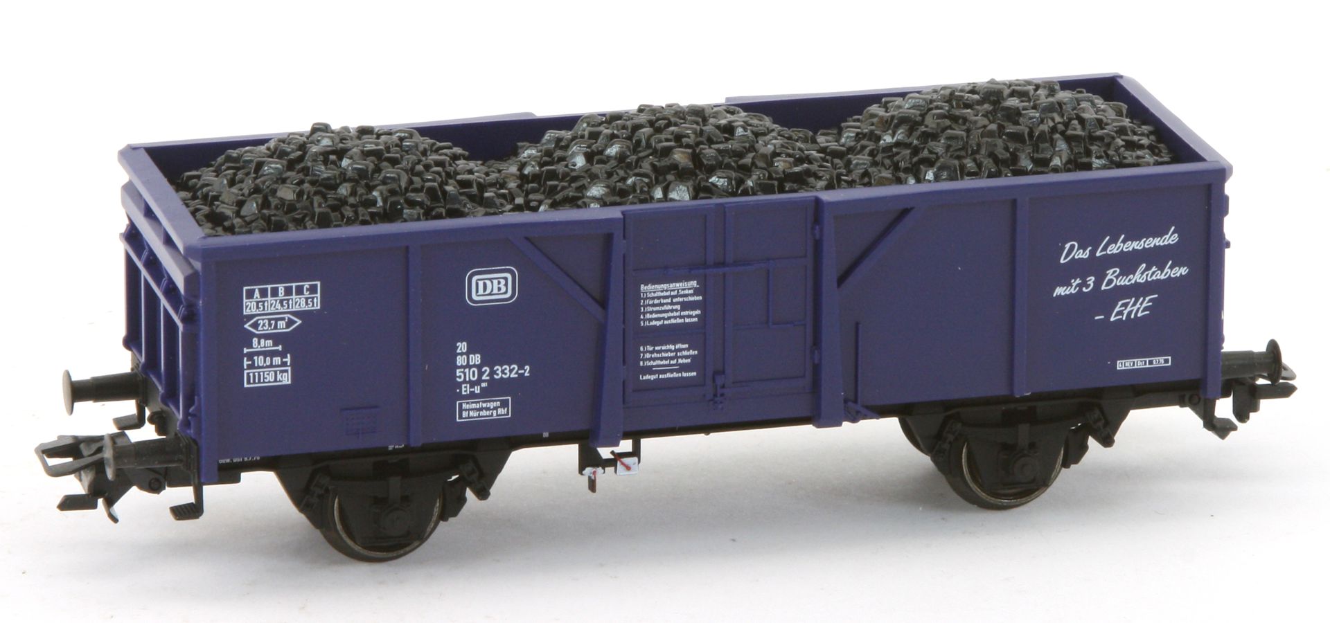 Märklin 44340.003 - Offener Güterwagen mit Kohleladung, blau, DB, Ep.IV