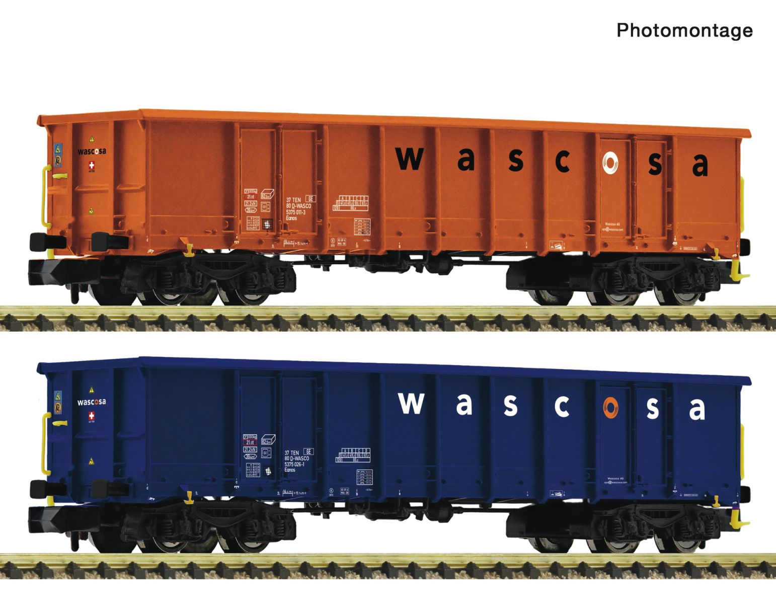 Fleischmann 6660140 - 2er Set Offene Güterwagen Eaos, Wascosa, Ep.VI