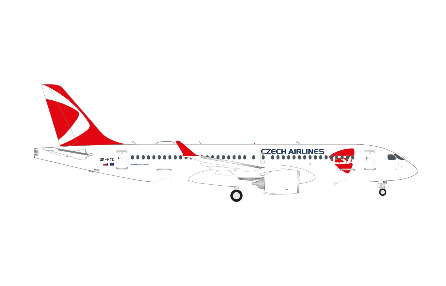 Herpa 562843 - CSA Czech Airlines Airbus A220-300