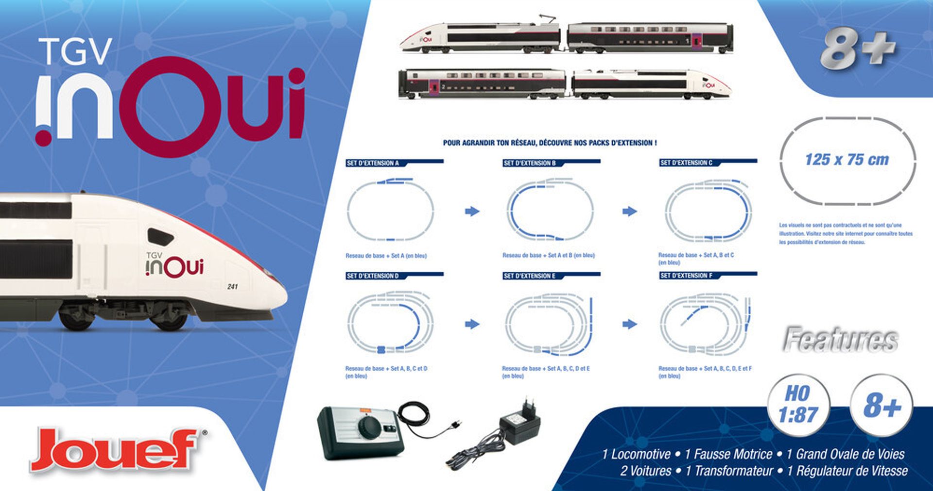 Jouef HJ1060 - Analoges Startset mit Triebzug TGV, SNCF, Ep.V-VI