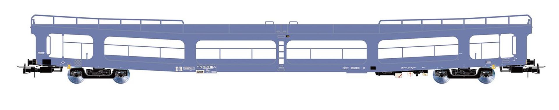 Rivarossi HR4421 - 2er Set Autotransportwagen DDm916, DR, Ep.IV