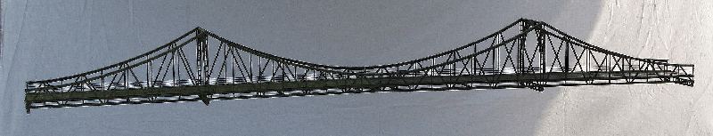 Hack 16512 - Z150-g - Zügelgurtbrücke 147cm, 2-gleisig, grün Hack 16512 - Z150-g - Zügelgurtbrücke 147cm, 2-gleisig, grün