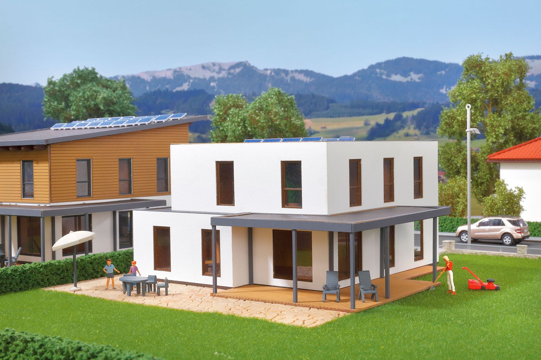 Kibri 38339 - Kubushaus Lina mit Terrasse - Polyplate Bausatz