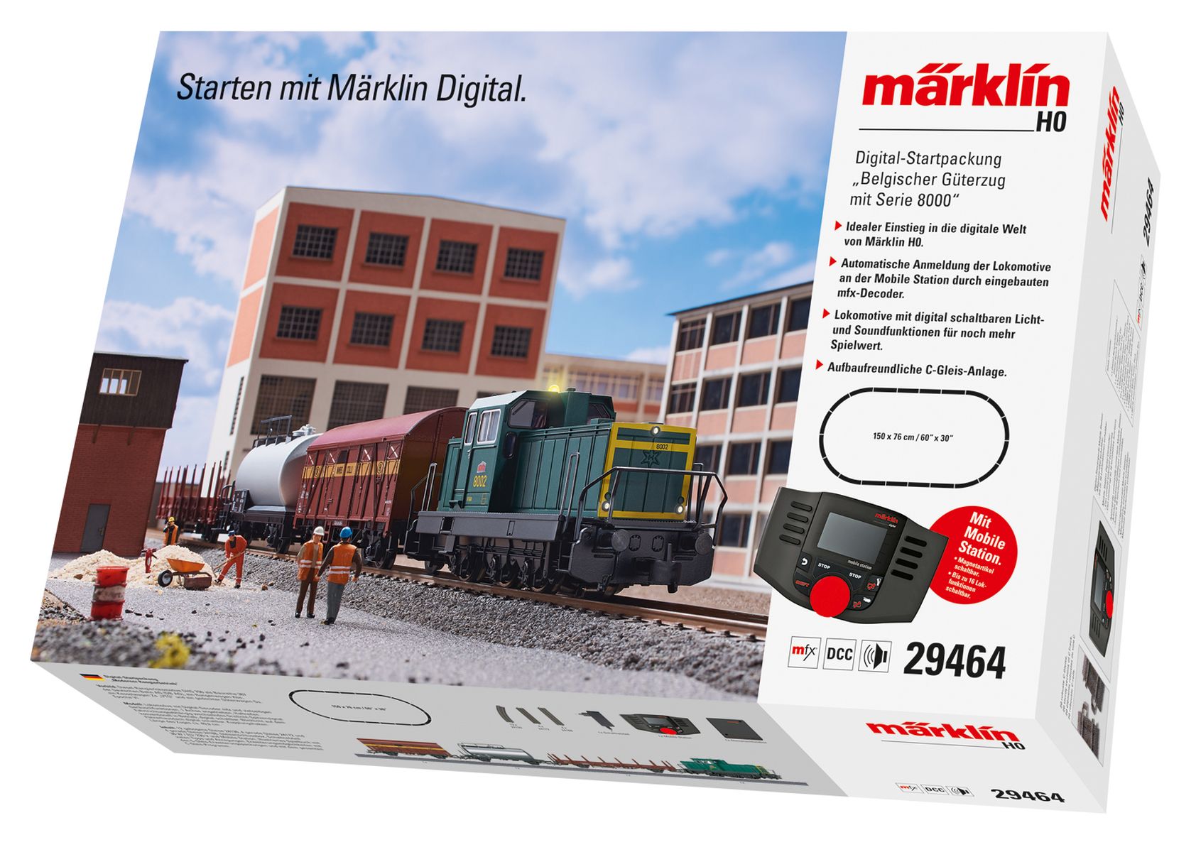 Märklin 29464 - Digitales Startset mit DHG 700 und Güterzug, SNCB, Ep.III-IV, MFX-Sound