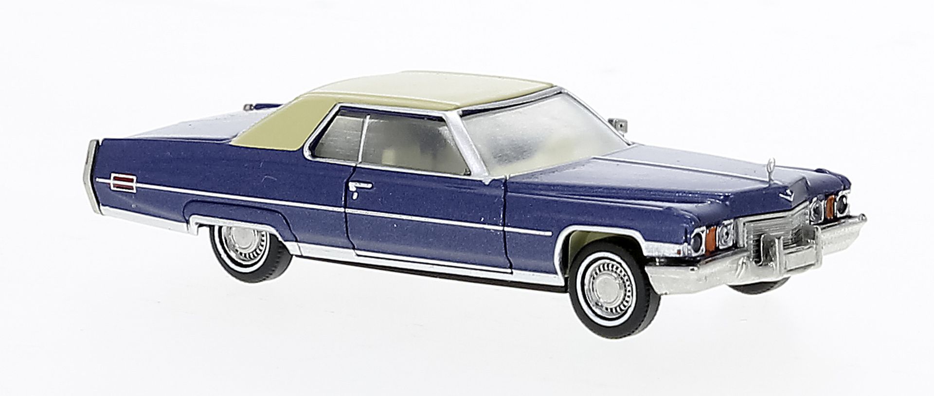 Brekina 18127 - Cadillac Coupé de Ville, blau/beige, 1972