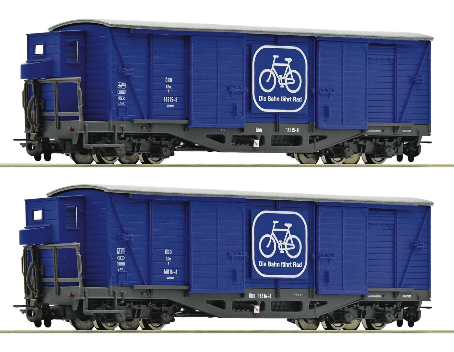 Roco 6640003 - 2er Set Fahrradtransportwagen GGm/s, ÖBB, Ep.IV