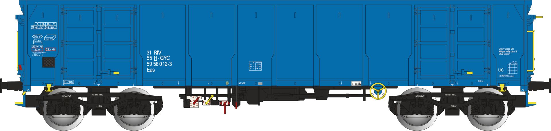 Albert Modell 595027 - Offener Güterwagen Eas, H-GYC, Ep.VI