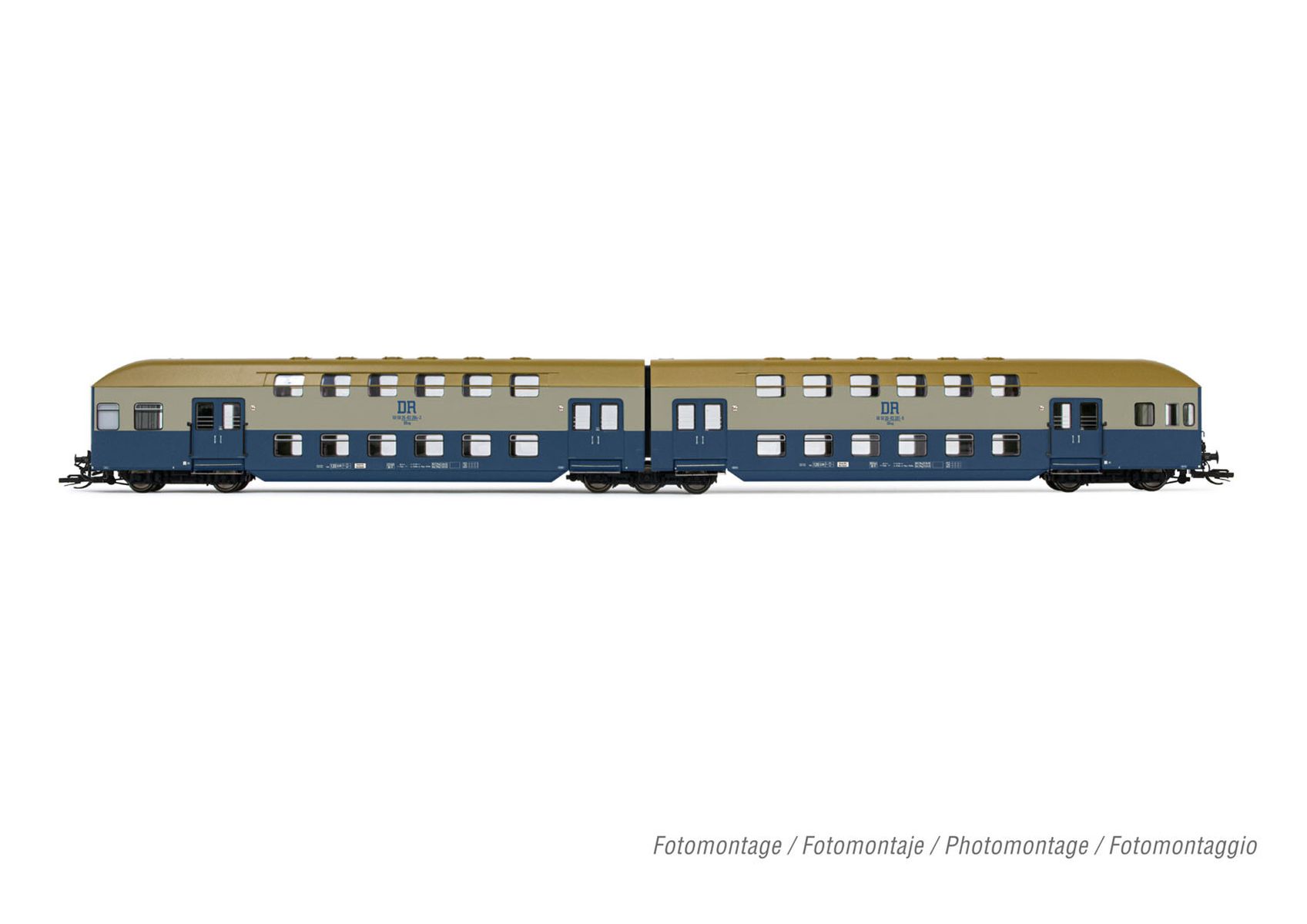 Arnold HN9522 - Doppelstockzug 2-teilig, blau-beige, DR, Ep.IV