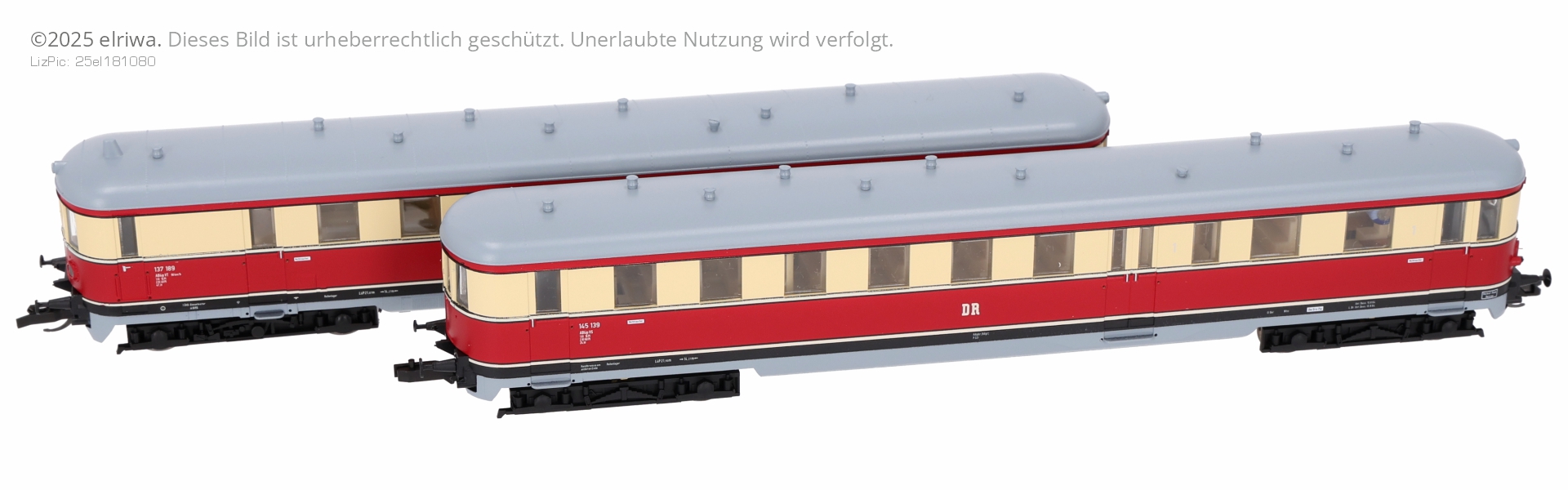 Tillig 02857 - Triebwagen VT 137 mit Steuerwagen VS 145, DR, Ep.III