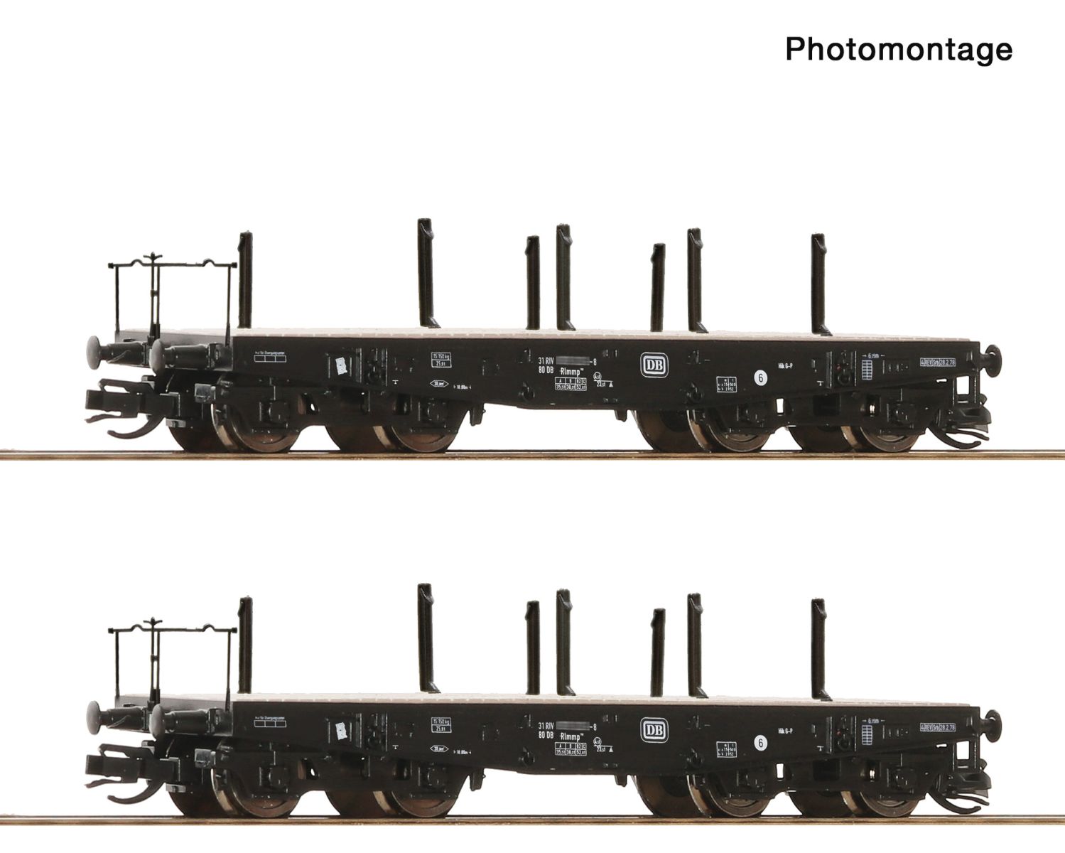 Roco 6680028 - 2er Set Scherlaswagen Rlmmp, DB, Ep.IV