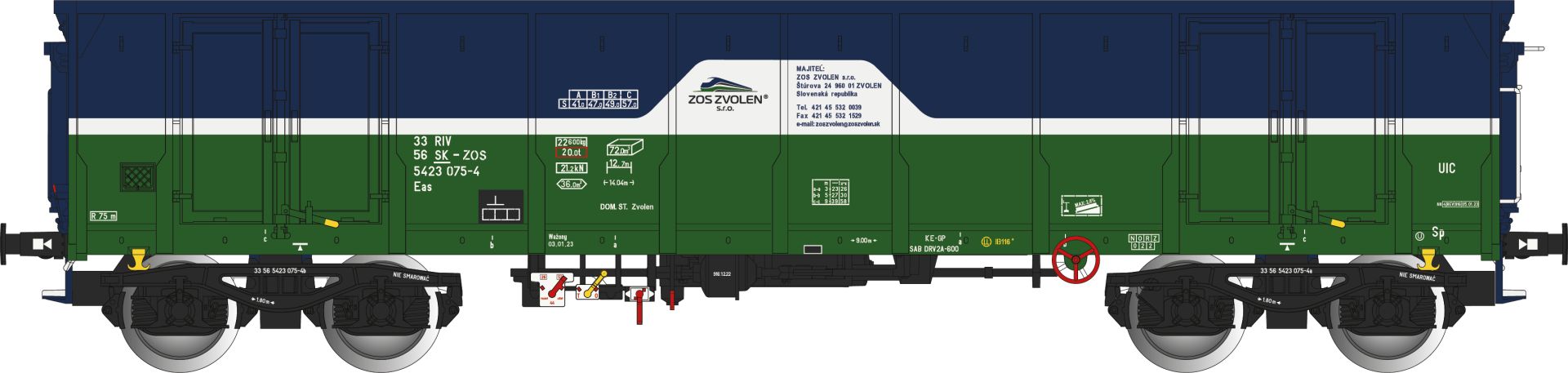 Albert Modell 542037 - Offener Güterwagen Eas, SK-ZOS, Ep.VI