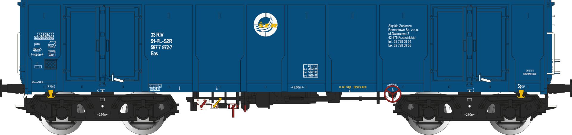 Albert Modell 597032 - Offener Güterwagen Eas, PL-SZR, Ep.VI