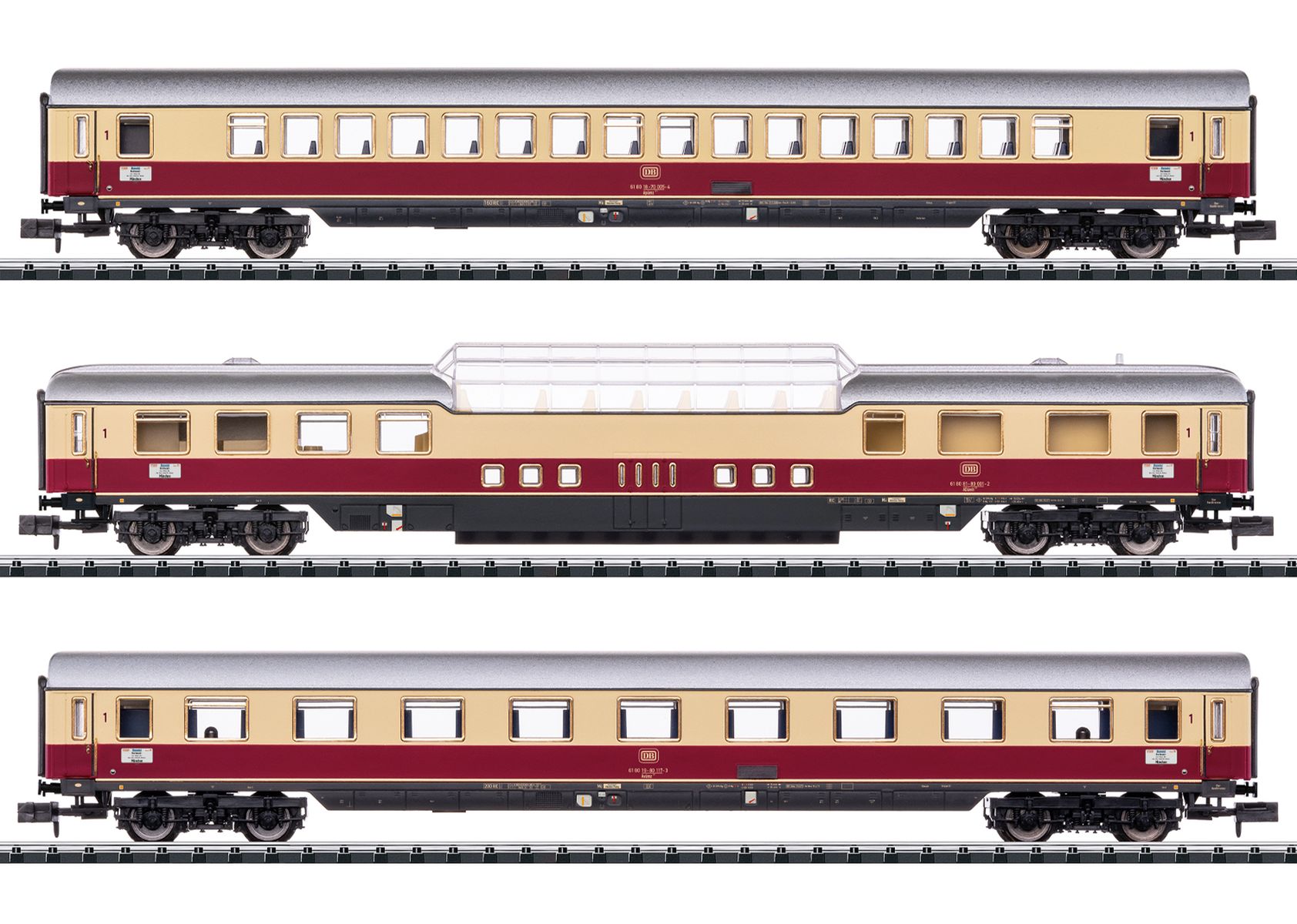 Trix 15368 - 3er Set Personenwagen TEE 'Rheinpfeil', DB, Ep.IV