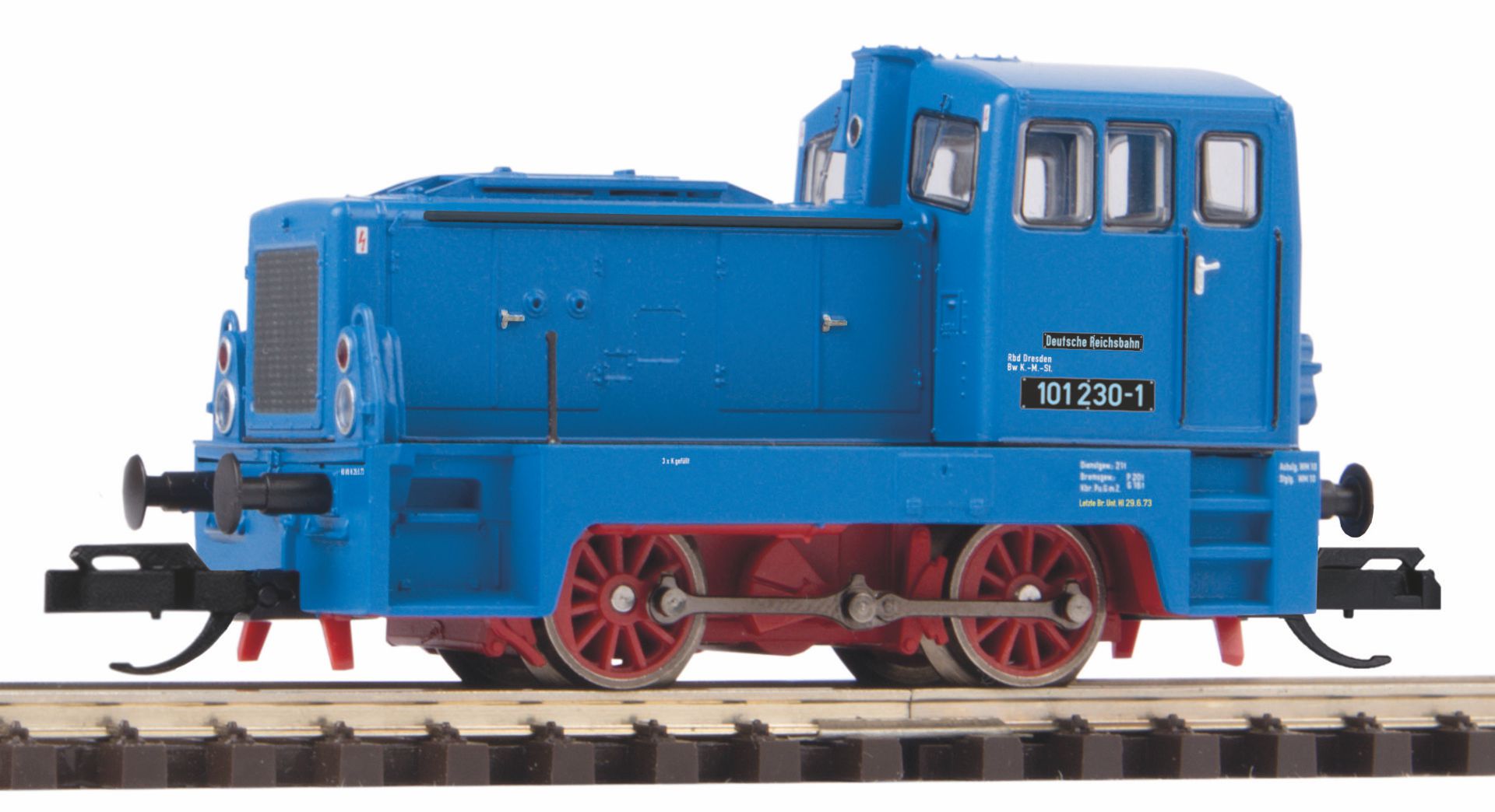 Piko 71454-DKS - Diesellok 101 230-1, blau, DR, Ep.IV, Zimo-Decoder mit SD-Kupplungen und Pufferspeicher