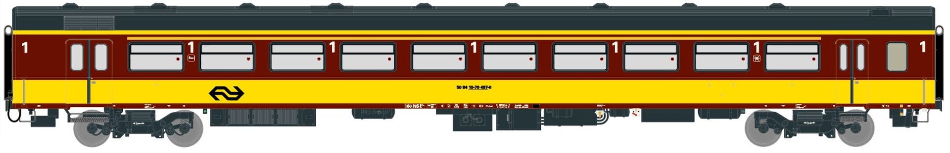 Exact-Train EX11168 - Personenwagen ICR, A, NS, Ep.IV, mit Innenbel. und Figuren