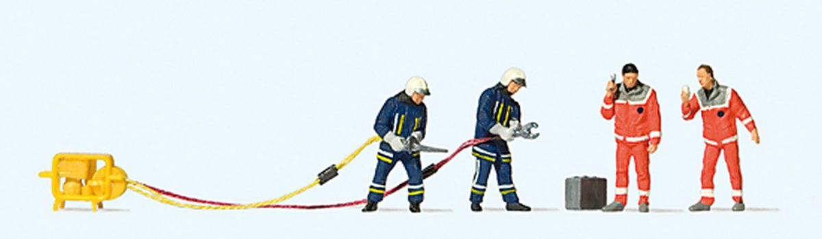 Preiser 10625 - Feuerwehrmänner in moderner Einsatzkleidung