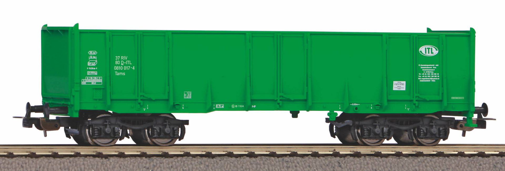 Piko 98546-C1 - Hochbordwagen Eaos , grün, ITL, Ep.VI, Betriebsnummer 1