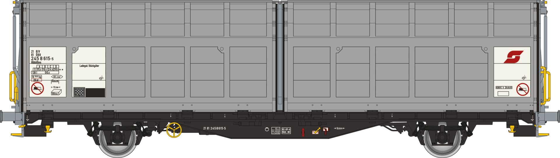 Albert Modell 245061 - Schiebewandwagen Hbbillns, ÖBB, Ep.V