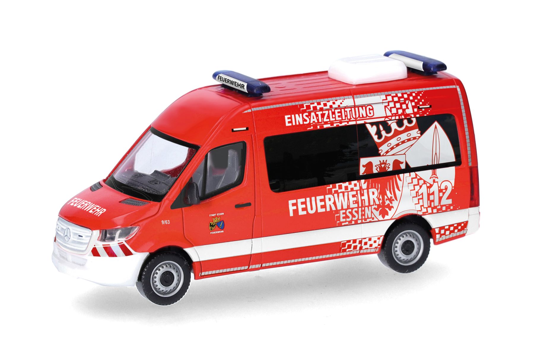 Herpa 098243 - Mercedes-Benz Sprinter 18 Bus Hochdach "Feuerwehr Essen"