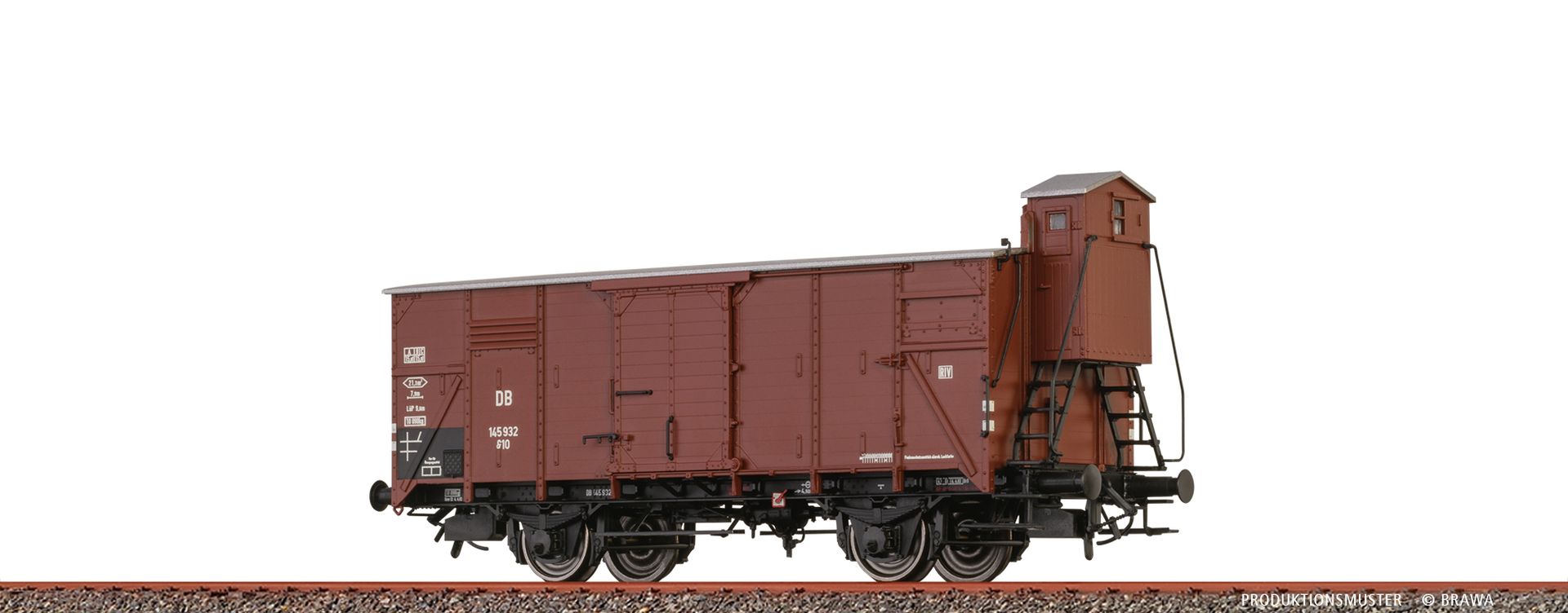 Brawa 51249 - Gedeckter Güterwagen G10, DB, Ep.III