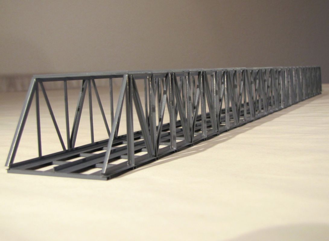 Hack 36250 - KT110-2 - Lange Kastenbrücke 110,5cm, 2-gleisig, grau