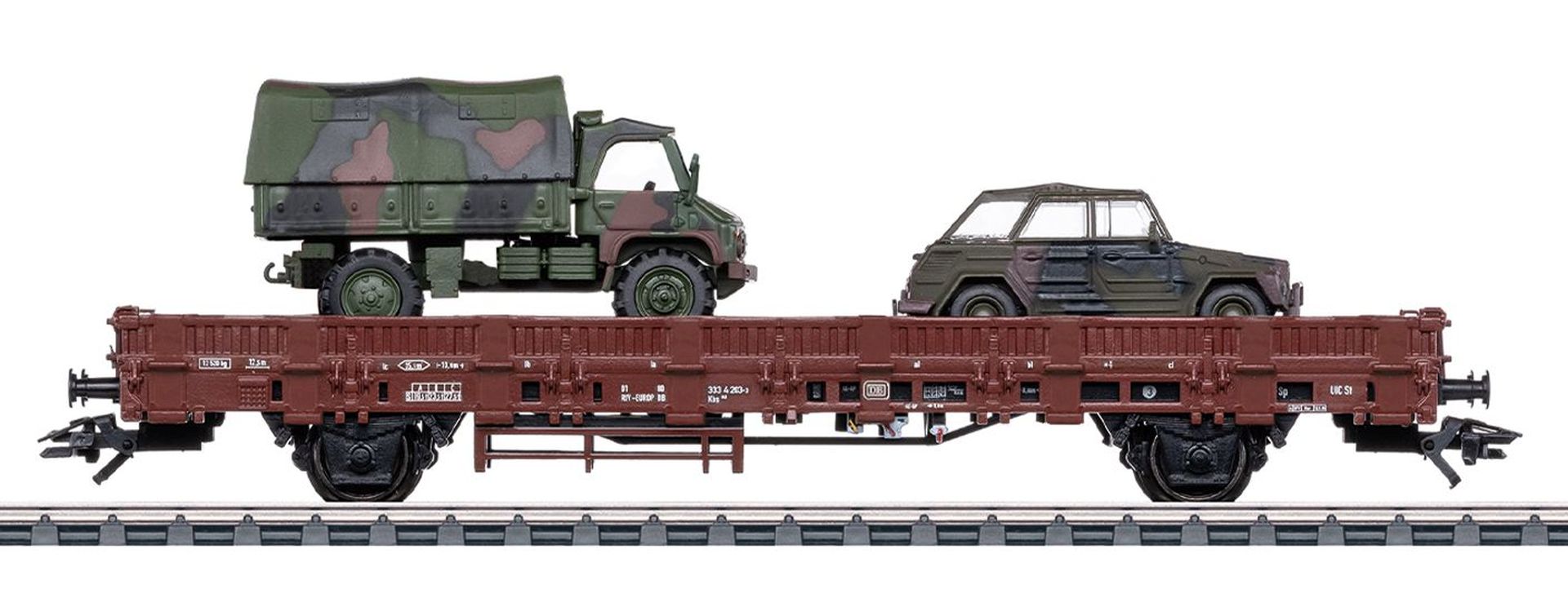 Märklin 46929 - Rungenwagen Kbs 443 mit 2 Fahrzeugen, DB, Ep.IV