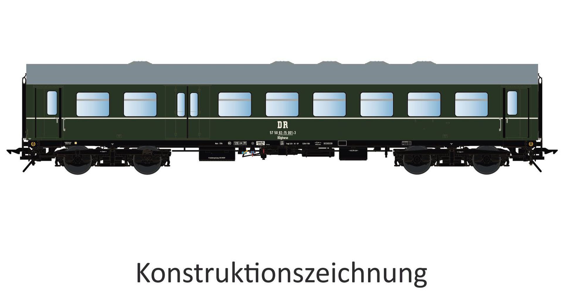 Lenz 41181-01 - Rekowagen mit Gepäckabteil BDghwse, 2. Klasse, DR, Ep.IV, 15 001-3