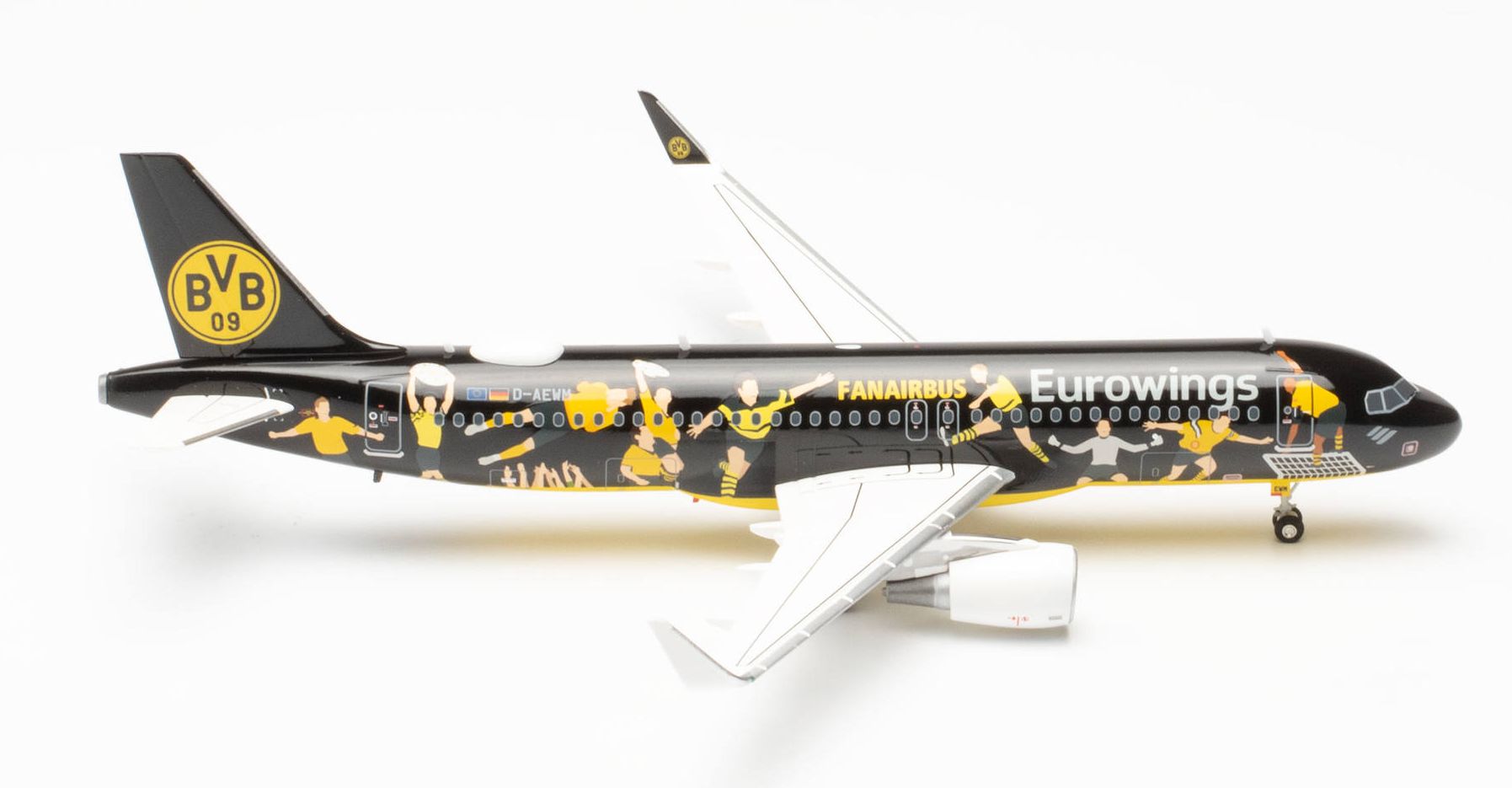 Herpa 572750 - Eurowings Airbus A320 "BVB Fanairbus" – D-AEWM