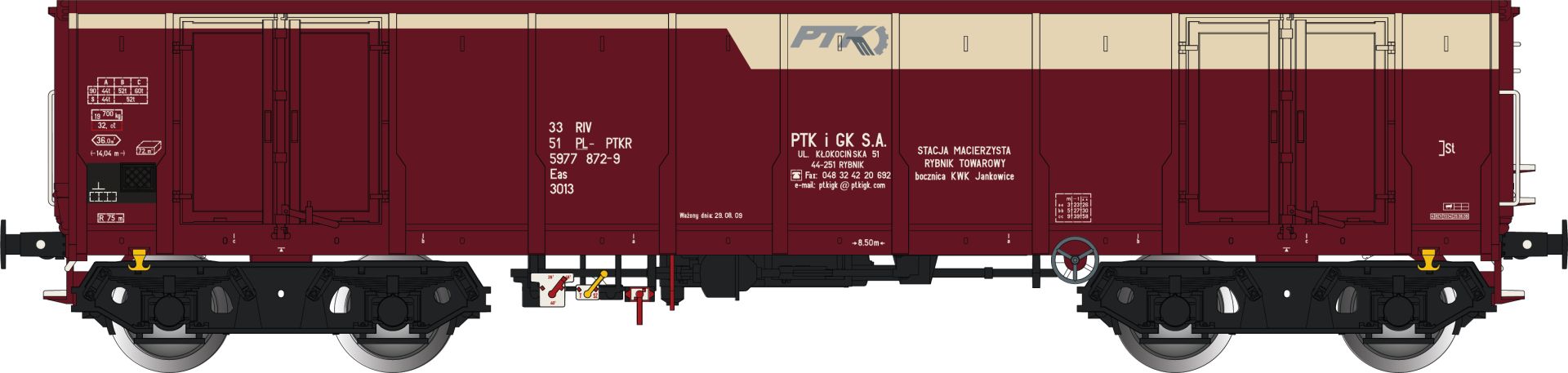 Albert Modell 597046 - Offener Güterwagen Eas, PL-PTKR, Ep.VI 'PTK'