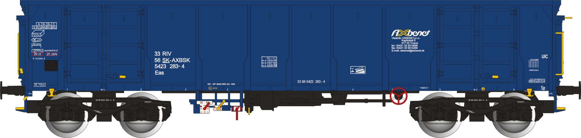 Albert Modell 542043 - Offener Güterwagen Eas, SK-AXBSK, Ep.VI 'AXbenet'