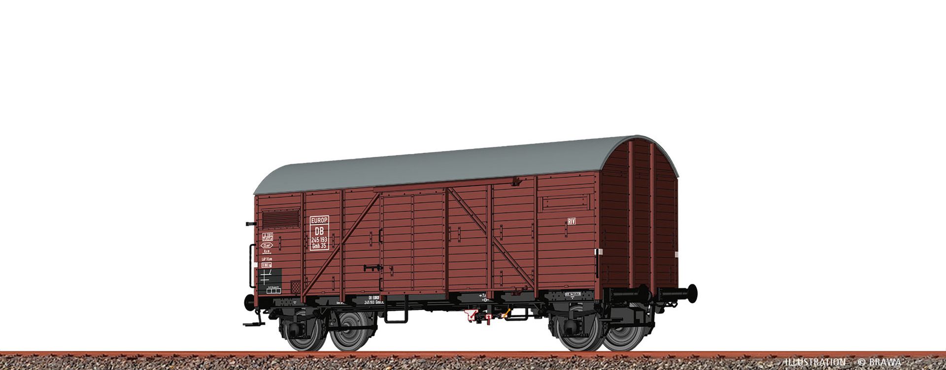 Brawa 50721 - Gedeckter Güterwagen Gmh35 'EUROP', DB, Ep.III