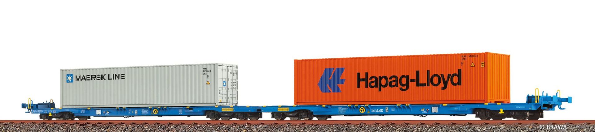 Brawa 48109 - Containerwagen Sffggmrrss 36, AAE, Ep.VI 'MAERSK / Hapag-Lloyd'