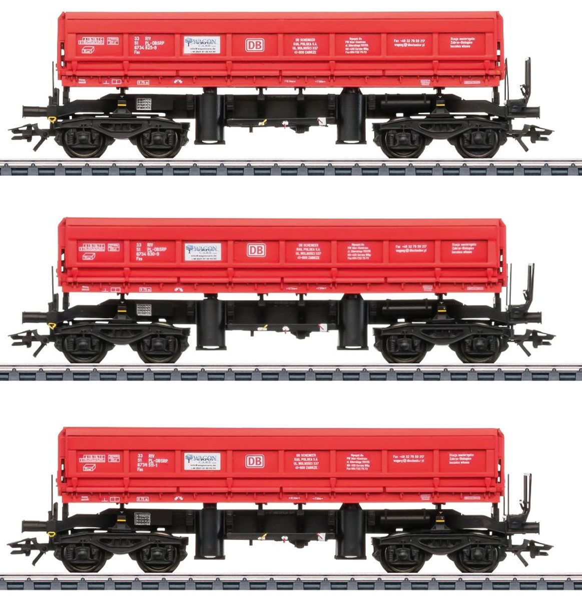 Märklin 48458 - 3er Set Seitenkippwagen, DB-Schenker, Ep.VI