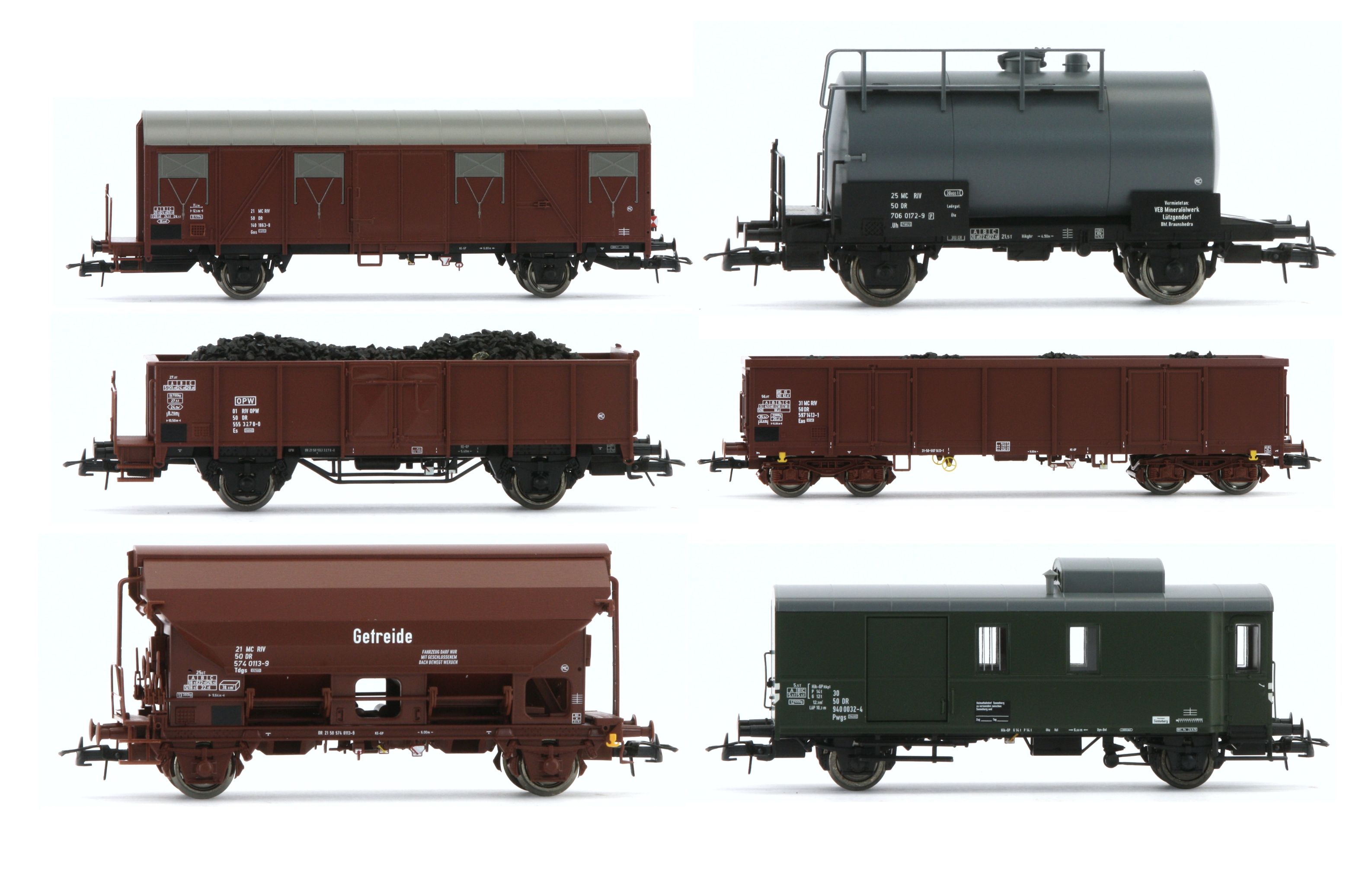 Roco 76030 - 6er Set Güterwagen, DR, Ep.IV