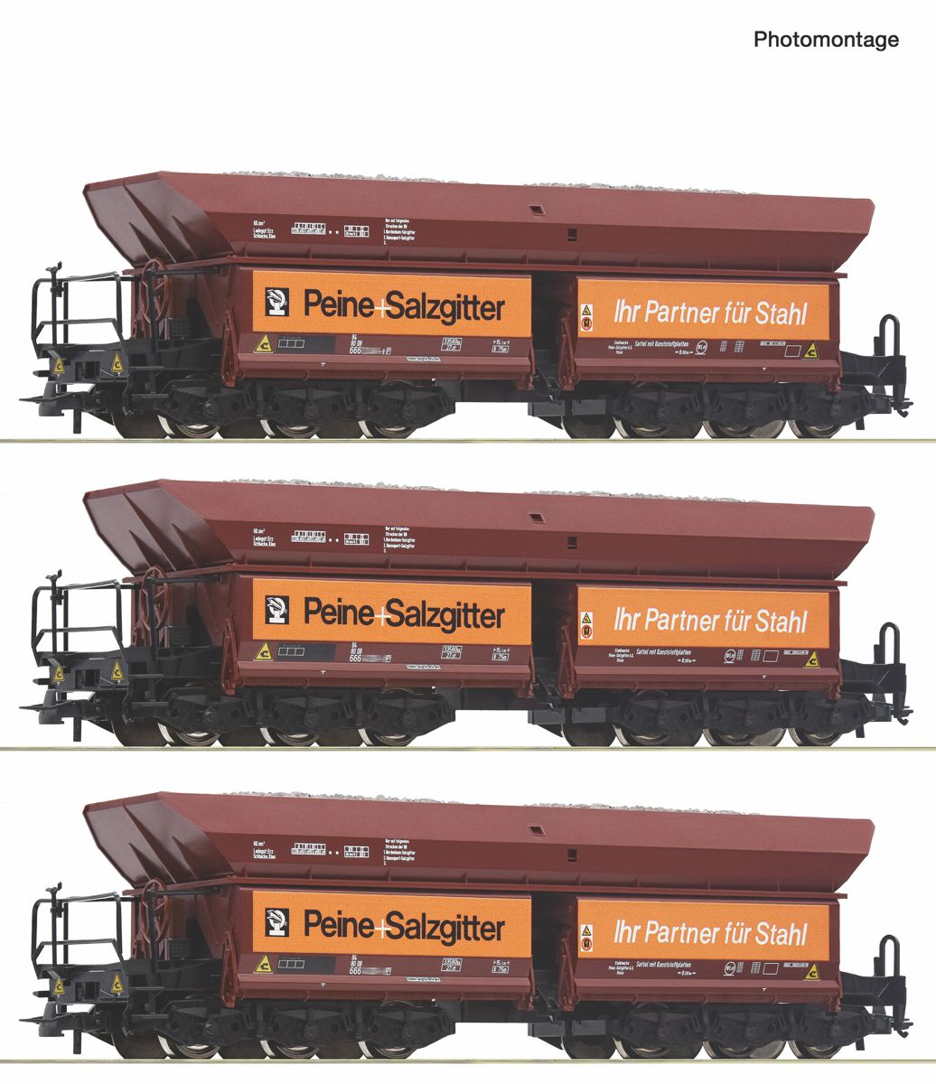 Roco 6600213 - 3er Set Selbstentladewagen 'Peine Salzgitter', DB, Ep.IV