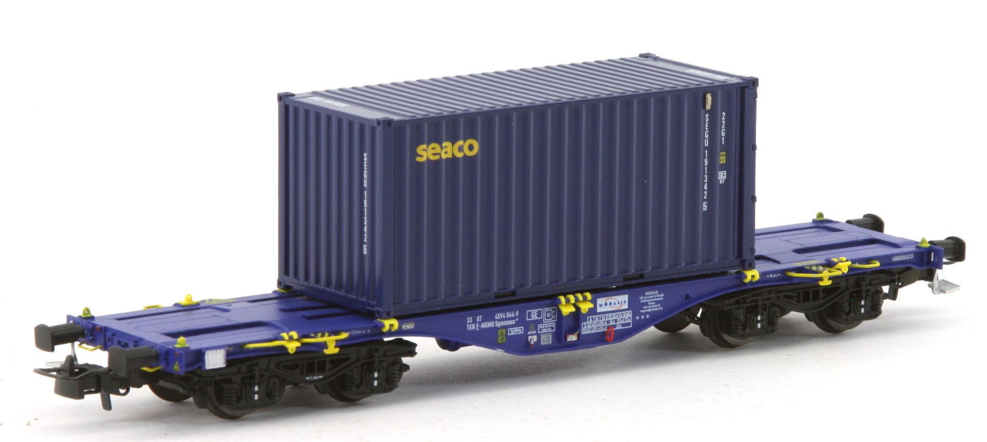 PT-Trains 100261 - Containertragwagen Sgmmnss mit Container 'seaco', Modalis, Ep.VI