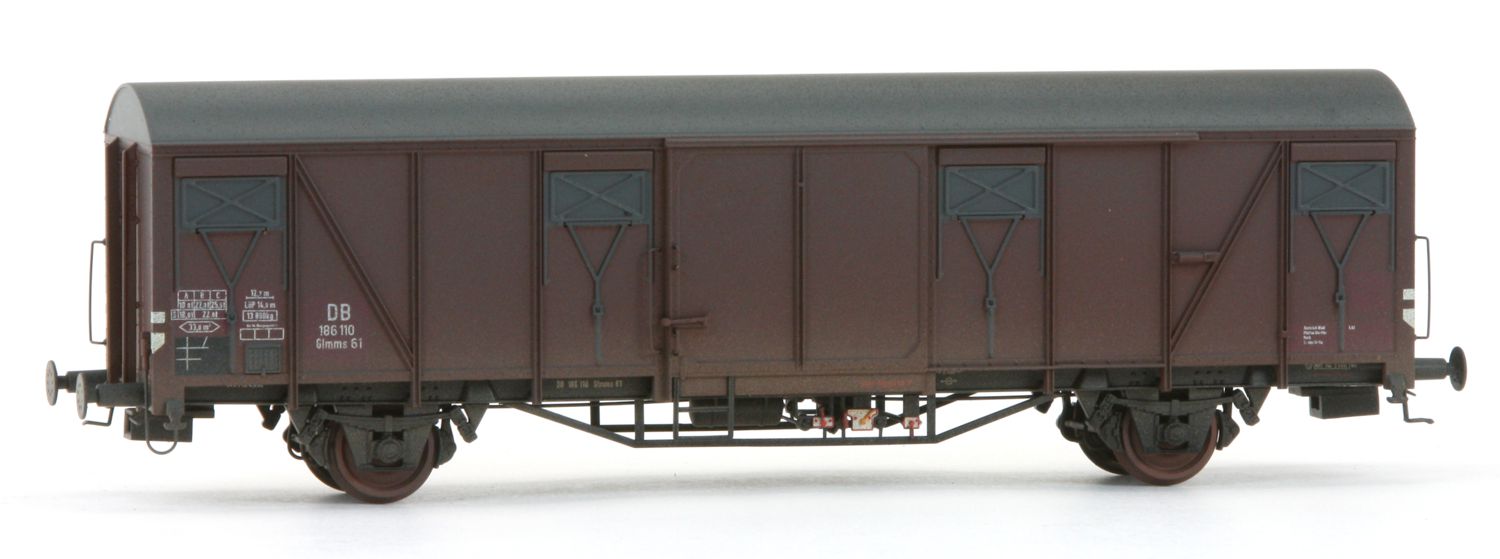 Exact-Train EX22090 - Gedeckter Güterwagen Gbs61-Glmms, DB, Ep.III, verschmutzt