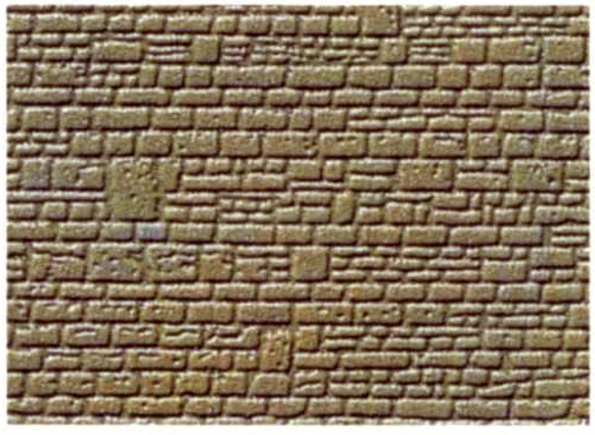 Kibri 36912 - Mauerplatte, unregelmäßig mit Abdecksteinen, 10 x 15 cm