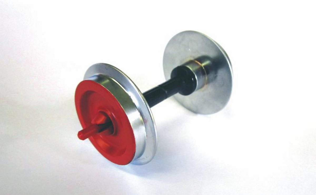 Piko 36166 - Radsatz D=30mm, 2 Stück, rot, Metall verchromt