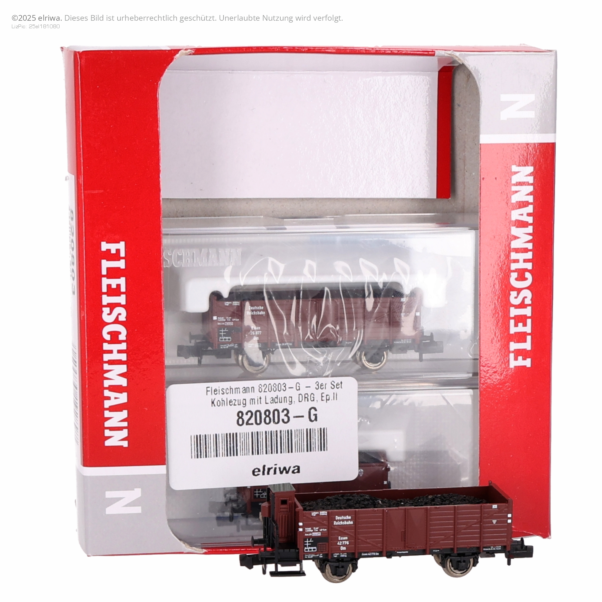 Fleischmann 820803-G - 3er Set Kohlezug mit Ladung, DRG, Ep.II