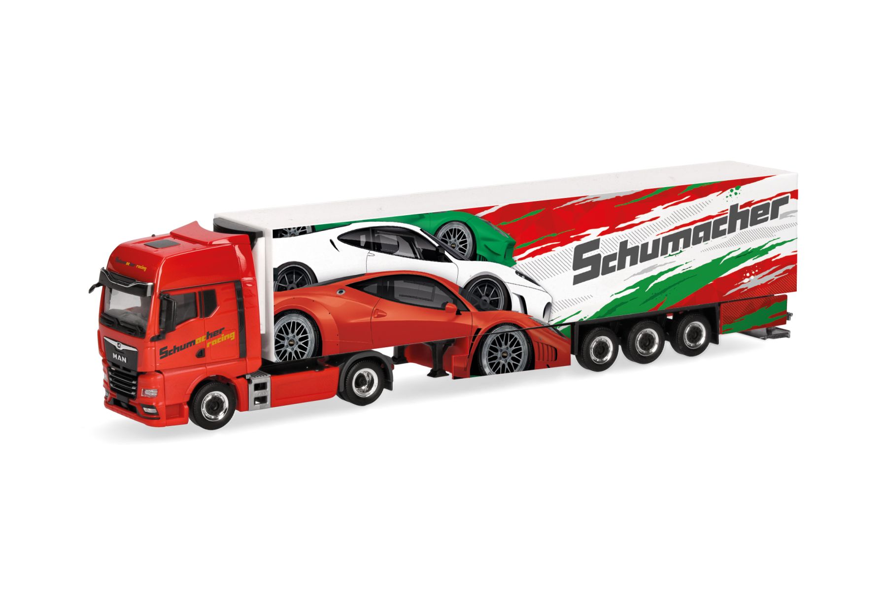 Herpa 316767 - MAN TGX GX Kühlkoffer-Sattelzug "Schumacher"