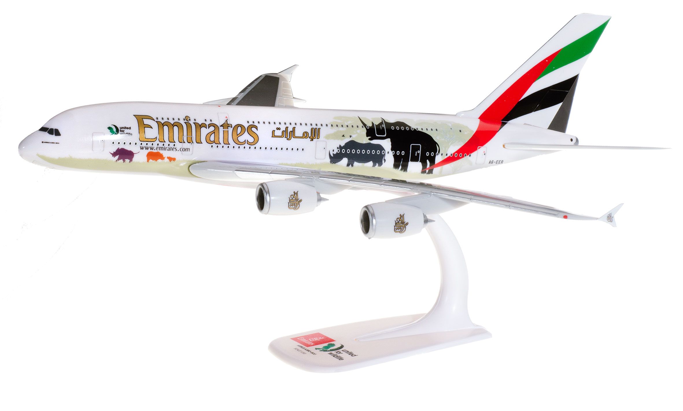 Herpa 612180 - Emirates Airbus A380 "United for Wildlife" (No.2)