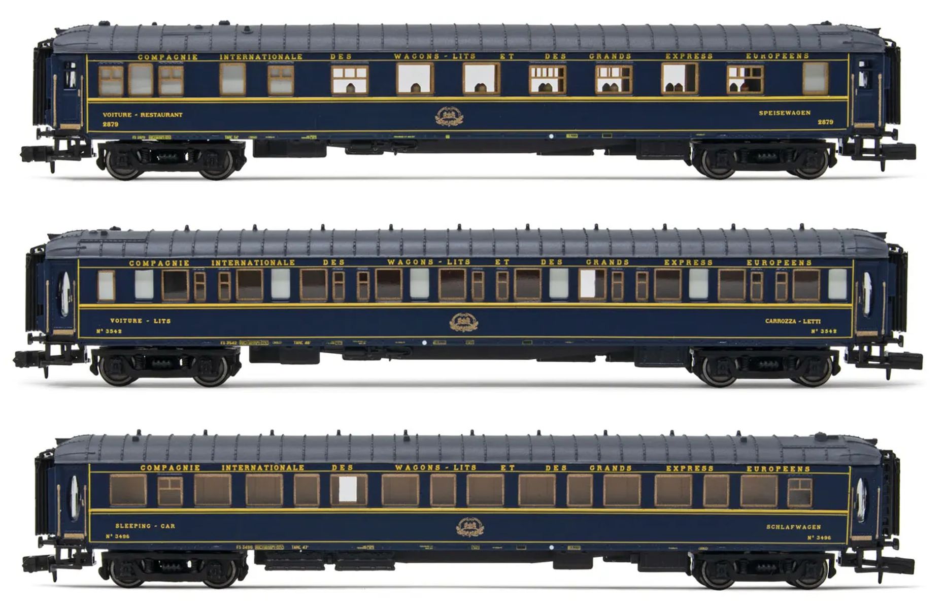Arnold HN4402 - 3er Set Personenwagen, CIWL, Ep.III 'Train Bleu'