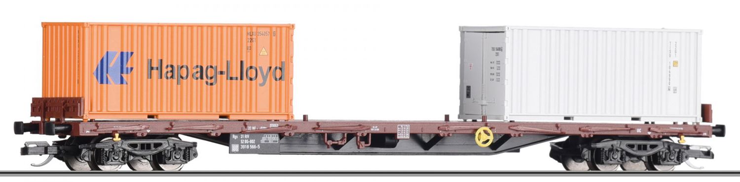 Tillig 18134 - Containertragwagen Rgs, BDZ, Ep.VI 'Hapag-Lloyd'