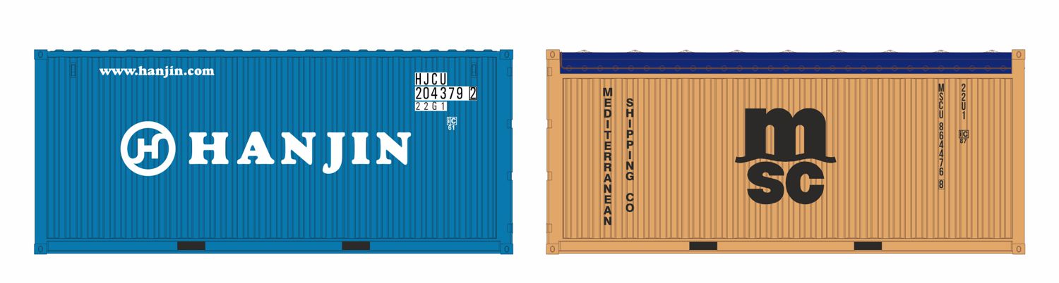 igra 98010025 - 2er Set 20'-Container 'HANJIN, msc'