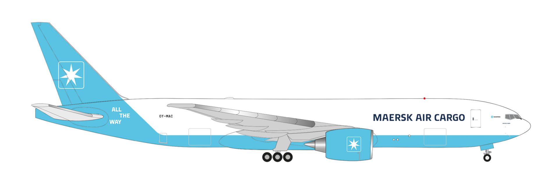 Herpa 538305 - Maersk Air Cargo Boeing 777F – OY-MAC "Maersk Swan"