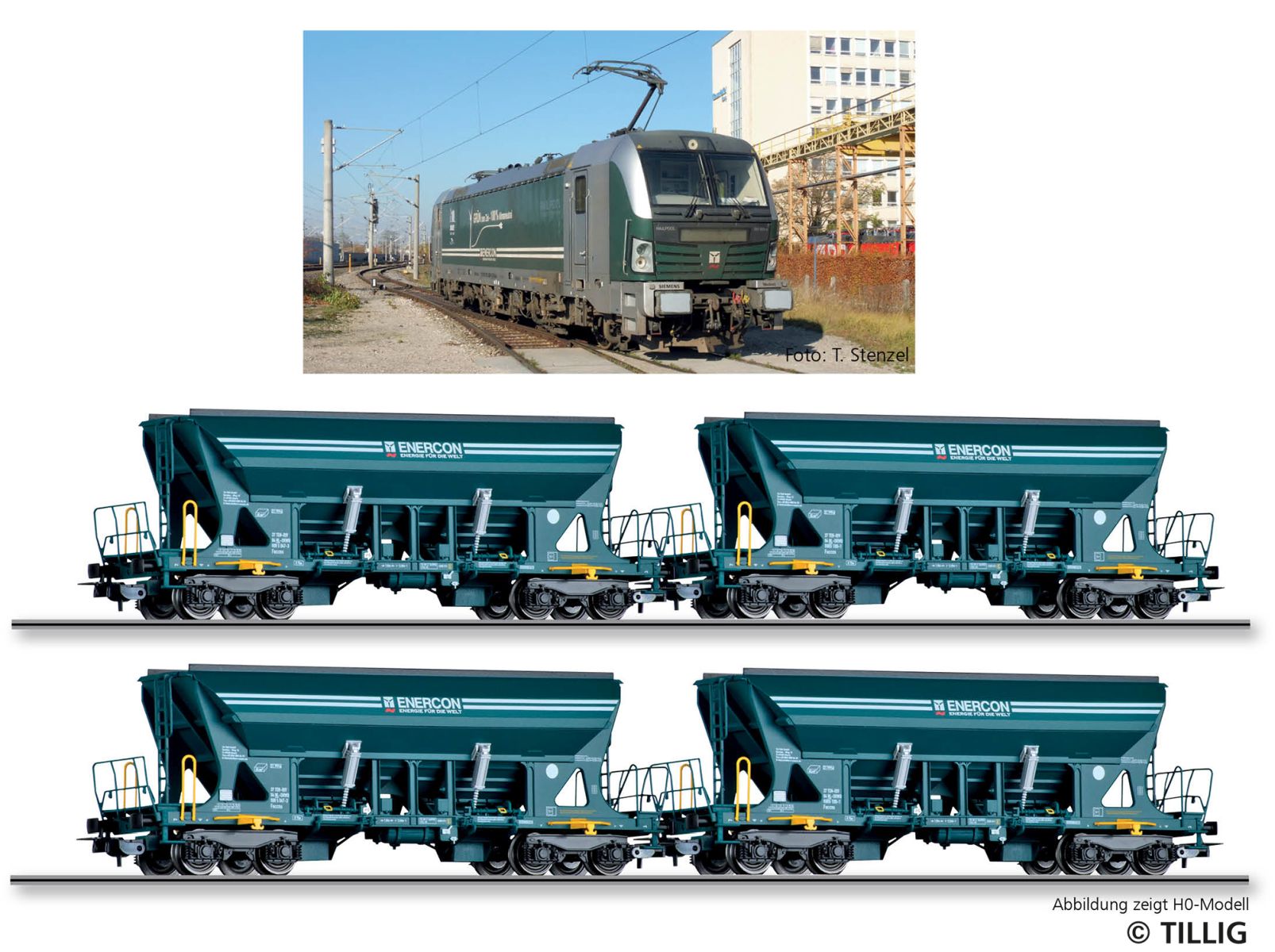 Tillig 01094 - Zugset 'Sandtransport' mit BR 193 und vier Selbstentladewagen, Enercon, Ep.VI