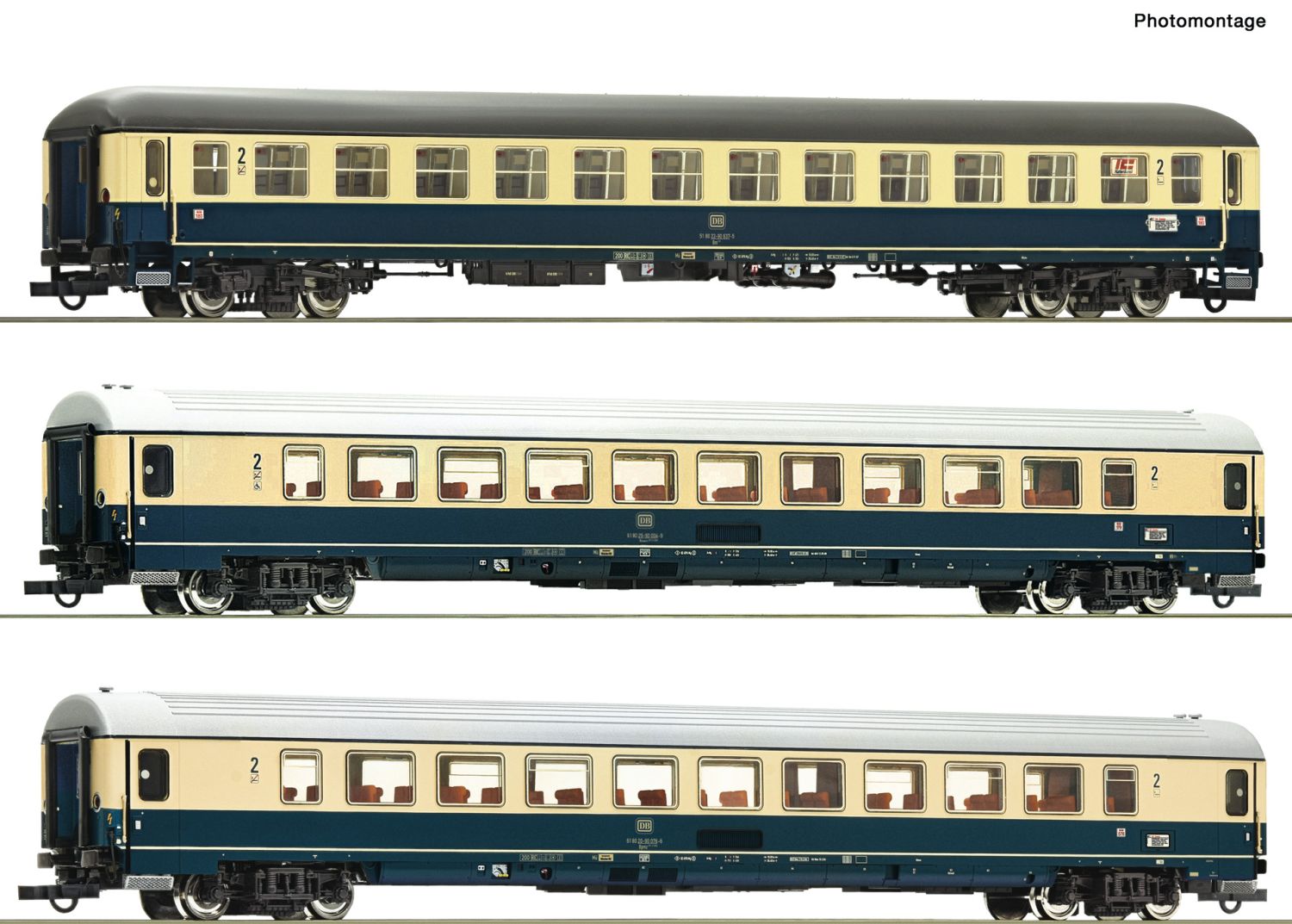 Roco 74035 - 3er Set Personenwagen EC 24 'Erasmus', DB, Ep.IV, Set 2